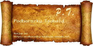 Podhorszky Teobald névjegykártya